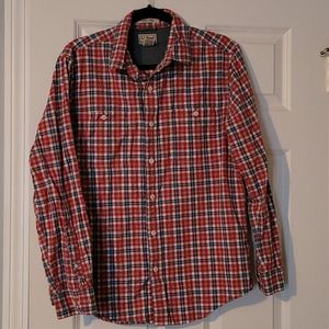 Mens LL Bean plaid button up shirt